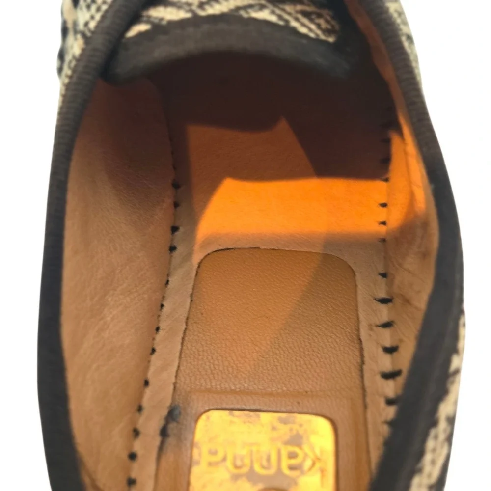 Kanna‎ Made in Spain Women's 11 Woven Espadrille Sneakers Black Tan Boho Luxe